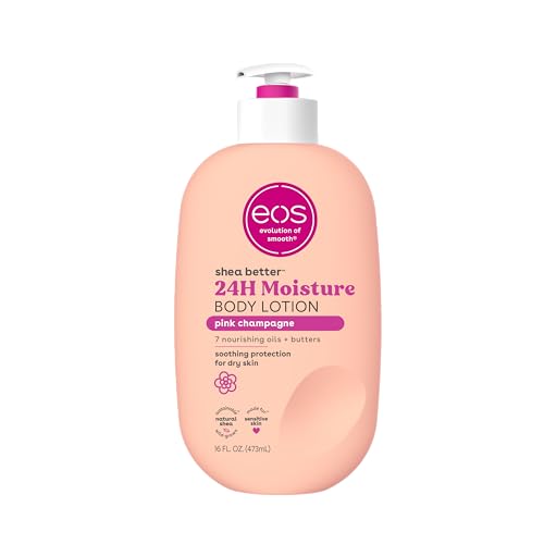 eos Shea Better Body Lotion- Vanilla Cashmere, 24-Hour Moisture Skin Care, Lightweight & Non-Greasy, Made with Natural Shea, Vegan, 16 fl oz