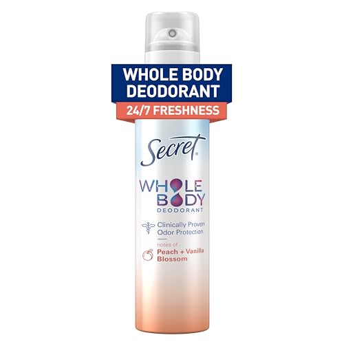 Secret Whole Body Deodorant for Women, Spray Lilac & Waterlily Scent, Aluminum Free Deodorant Spray, 72 HR Odor Protection, 3.5 oz