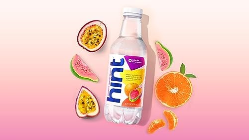 Hint Water Red Variety Pack, 3 Bottles Each of: Peach, Raspberry, Watermelon, and Strawberry Lemon, Zero Calories, Zero Sugar and Zero Sweeteners, 16 Fl Oz (Pack of 12)