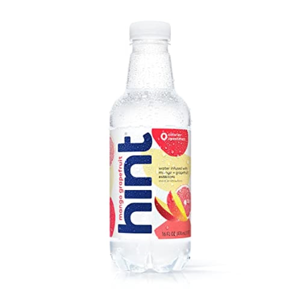 Hint Water Red Variety Pack, 3 Bottles Each of: Peach, Raspberry, Watermelon, and Strawberry Lemon, Zero Calories, Zero Sugar and Zero Sweeteners, 16 Fl Oz (Pack of 12)