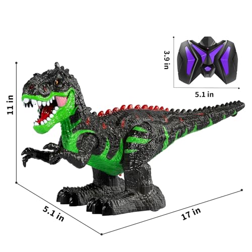 Remote Control Velociraptor Toy for Kids 4-7 Years, Electric Stunt Realistic Walking Jurassic Velociraptor with Lights and Sounds, Rechargeable Dinosaur Robot Birthday Gift for Boys 3+