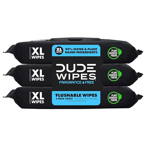 DUDE Wipes - Flushable Wipes - 6 Pack, 288 Wipes - DUMPkin Spice with Clove, Nutmeg, and Other Fall Pumpkin Spice Scents - Septic and Sewer Safe Butt Wipes For Adults, Extra Large