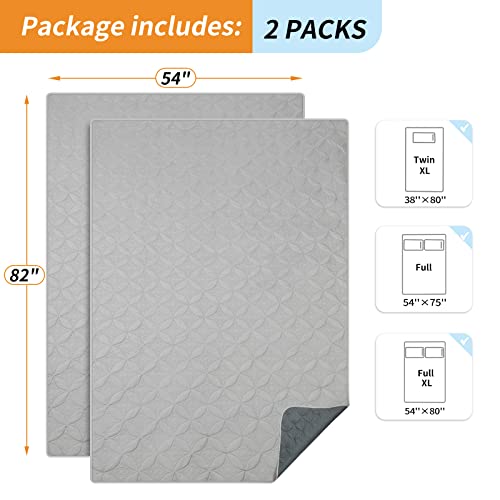 2 Packs Waterproof Dog Blankets Washable for Large Dog, Pet Couch Covers Protect Bed Sofa Furniture, Soft Reversible Dog Blankets Anti Scratches Dirty for Puppy Kids (54"×82", Light/Dark Grey)