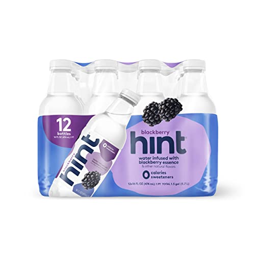 Hint Water Red Variety Pack, 3 Bottles Each of: Peach, Raspberry, Watermelon, and Strawberry Lemon, Zero Calories, Zero Sugar and Zero Sweeteners, 16 Fl Oz (Pack of 12)