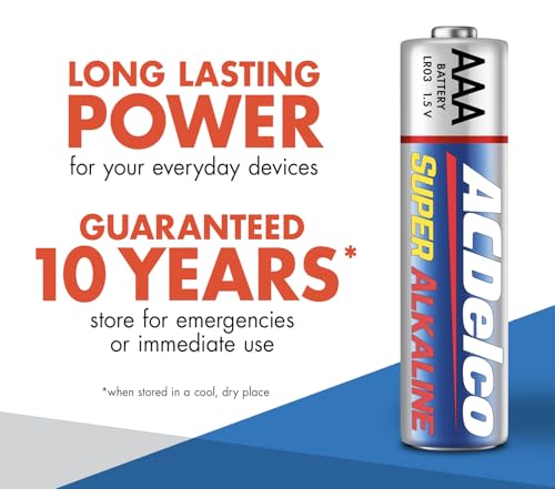 ACDelco 48-Count AAA Batteries, Maximum Power Super Alkaline Battery, 10-Year Shelf Life