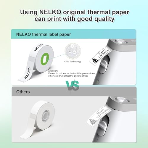 Nelko Label Maker Machine with Tape, P21 Bluetooth Label Printer, Wireless Mini Label Makers with Multiple Templates for Organizing Office Home, White