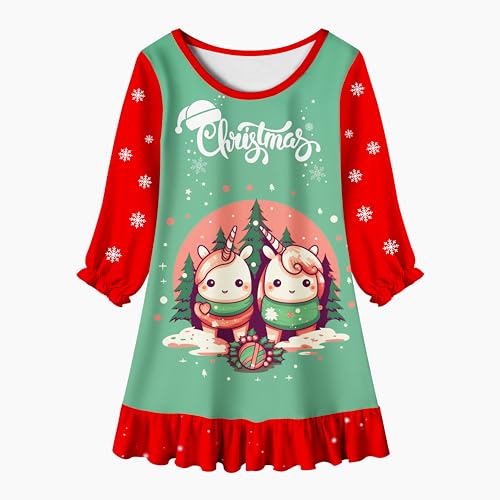 LQSZ 2Pcs Girls Nightgowns 3-10 Years Flutter Short Sleeves Nightdress Nightie Dress Sleepwear Pajamas for Little Girls