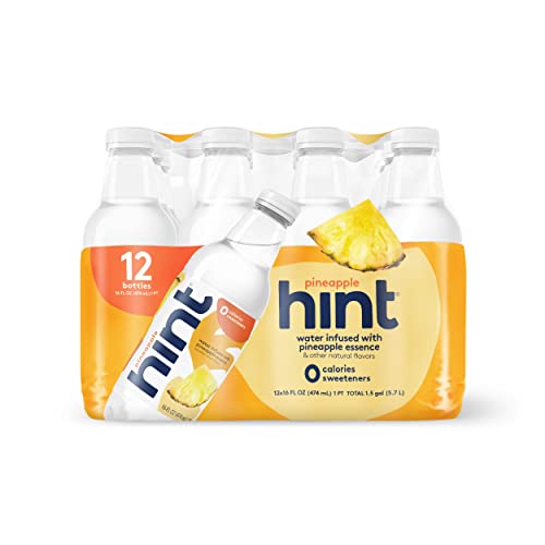 Hint Water Red Variety Pack, 3 Bottles Each of: Peach, Raspberry, Watermelon, and Strawberry Lemon, Zero Calories, Zero Sugar and Zero Sweeteners, 16 Fl Oz (Pack of 12)