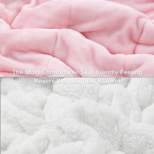 Alomidds Weighted Blanket for Adult Queen Size 20lbs 60 x 80 inches,Weighted Blankets with Soft Plush Fleece,Fluffy Thick Warm Sherpa & Cozy Flannel Heavy Blanket for Sofa Bed,Purple