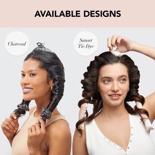 Kitsch Satin Heatless Curling Set - Heatless Hair Curlers to Sleep in - Heatless Curls Overnight - Heatless Curling Rod - No Heat Curls Overnight - Overnight Blowout Rods - Soft Hair Rollers - Sunset