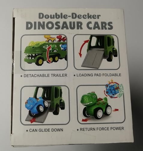 Toddler Car Toys for 1 2 3 4 Year Old Boy Kids Toys 5-in-1 Dinosaur Transport Carrier Trucks Toys for Boys 1-3 with Sounds & Lights Toddler Toys for Boys Age 1-2 2-4 Dinosaur Toys for Kids 3-5 4-6