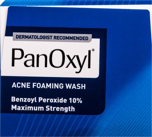 PanOxyl Acne Foaming Wash Benzoyl Peroxide 10% Maximum Strength Antimicrobial, 5.5 Oz