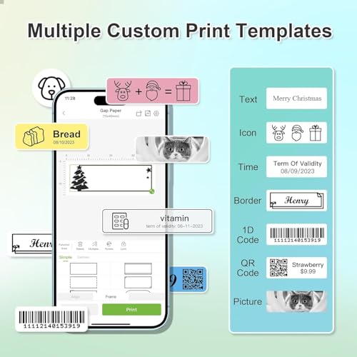 Nelko Label Maker Machine with Tape, P21 Bluetooth Label Printer, Wireless Mini Label Makers with Multiple Templates for Organizing Office Home, White