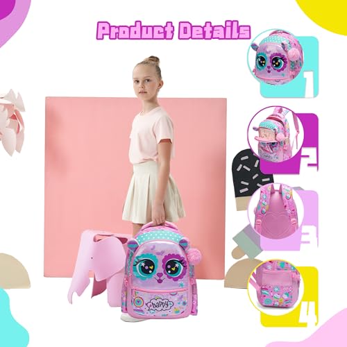 Meetbelify Backpacks for Girls,Kids School Backpacks with Lunch Box for Elementary Preschool Students Cute Panda Sequin Travel Backpack 3 in 1 Bookbag Set for Girls