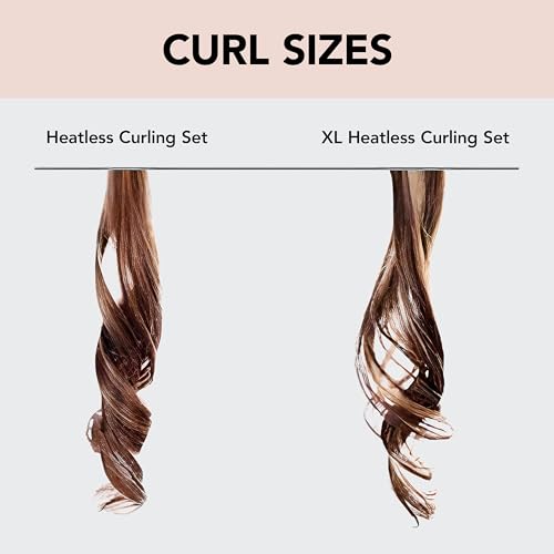 Kitsch Satin Heatless Curling Set - Heatless Hair Curlers to Sleep in - Heatless Curls Overnight - Heatless Curling Rod - No Heat Curls Overnight - Overnight Blowout Rods - Soft Hair Rollers - Sunset