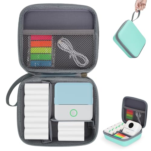 Mini Printer Carrying Case Compatible with Phomemo M02/ T02/ M02S/M02 pro/Q30S/M02X Mini Photo Printer, Mini Thermal Printer Hard Travel Case with Zipper Mesh