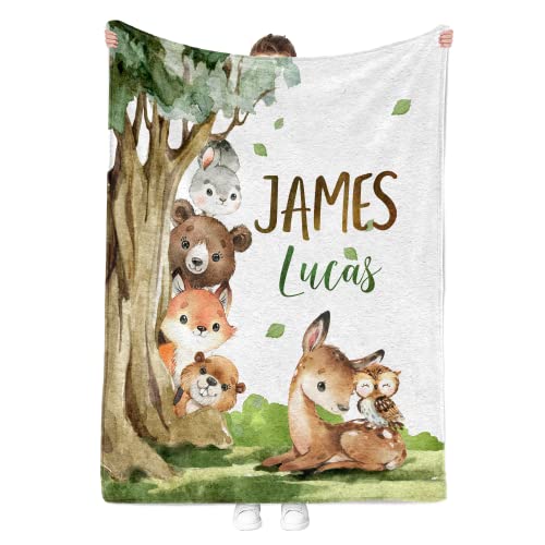 MDPrints Dinosaur Personalized Baby Blankets for Boys, Personalized Baby Gifts with Name, Customized Baby Blanket, Newborn Boy Gift, Soft Fleece