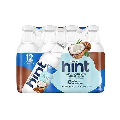 Hint Water Red Variety Pack, 3 Bottles Each of: Peach, Raspberry, Watermelon, and Strawberry Lemon, Zero Calories, Zero Sugar and Zero Sweeteners, 16 Fl Oz (Pack of 12)