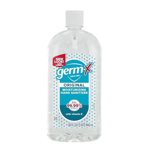 Germ-X Original Hand Sanitizer, Moisturizing Gel with Vitamin E, Instant and No Rinse Formula, Back to School Supplies College, 8 Fl Oz Pump Bottle (Pack of 12)