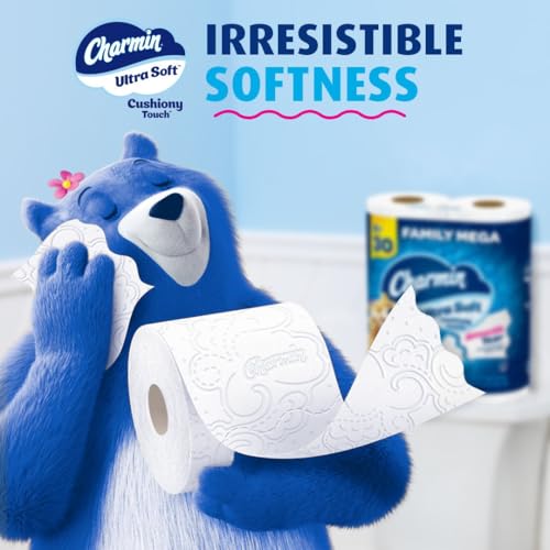 Charmin Ultra Soft Cushiony Touch Toilet Paper, 24 Family Mega Rolls = 123 Regular Rolls