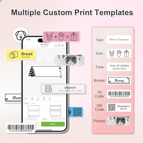 Nelko Label Maker Machine with Tape, P21 Bluetooth Label Printer, Wireless Mini Label Makers with Multiple Templates for Organizing Office Home, White