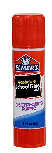 Elmer's Disappearing Purple School Glue Sticks, Washable, 6 Grams, 12 Count