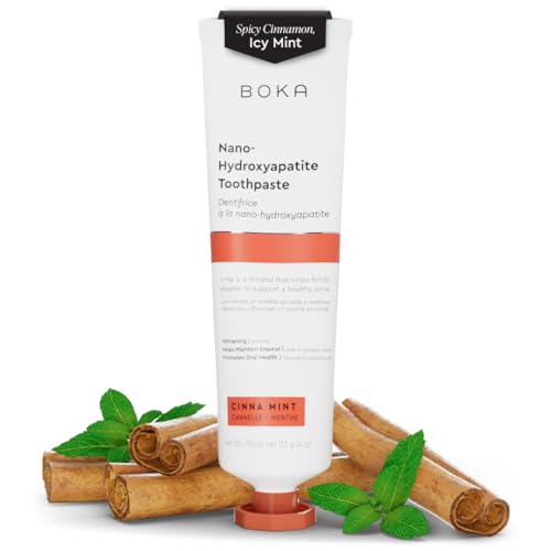 Boka Fluoride Free Toothpaste - Nano Hydroxyapatite, Remineralizing, Sensitive Teeth, Whitening - Dentist Recommended for Adult & Kids Oral Care - Ela Mint Flavor, 4 Fl Oz 1 Pk - US Manufactured