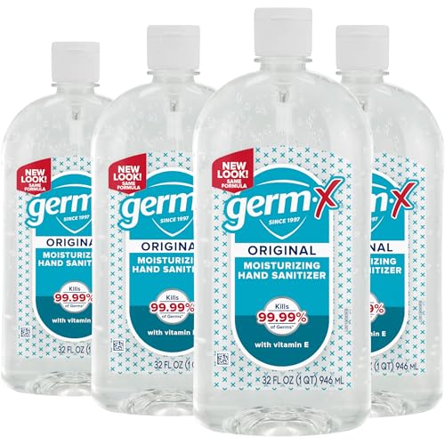 Germ-X Original Hand Sanitizer, Moisturizing Gel with Vitamin E, Instant and No Rinse Formula, Back to School Supplies College, 8 Fl Oz Pump Bottle (Pack of 12)