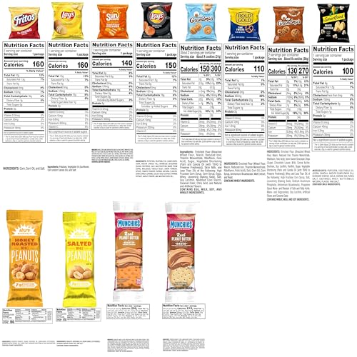 Frito Lay Ultimate Classic Snacks Package, Variety Assortment of Chips, Cookies, Crackers, & Nuts, (Pack of 40) (Packaging May Vary)