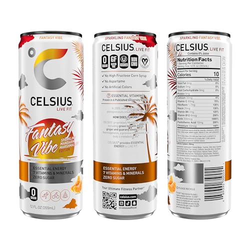 CELSIUS Assorted Flavors Official Variety Pack, Functional Essential Energy Drinks, 12 Fl Oz (Pack of 12)