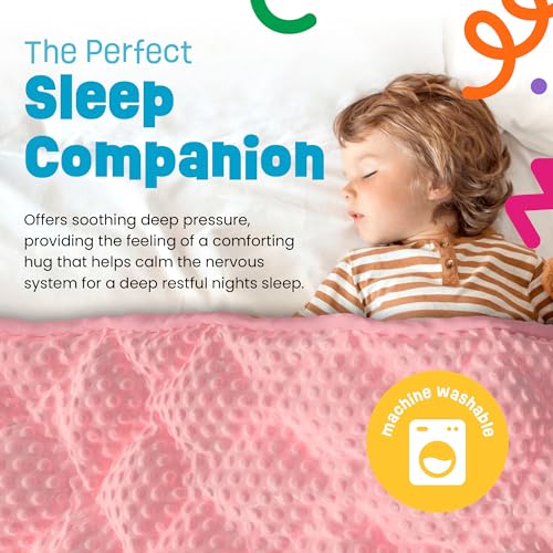 5lb Child's Weighted Blanket - Kids Weighted Blanket 5 Pounds (36" x 48") - Cute Dotted Texture Sensory Blanket - 5 lbs Weight Blanket for Kids Ages 4 to 7 - Machine Washable, Travel Friendly (Blue)