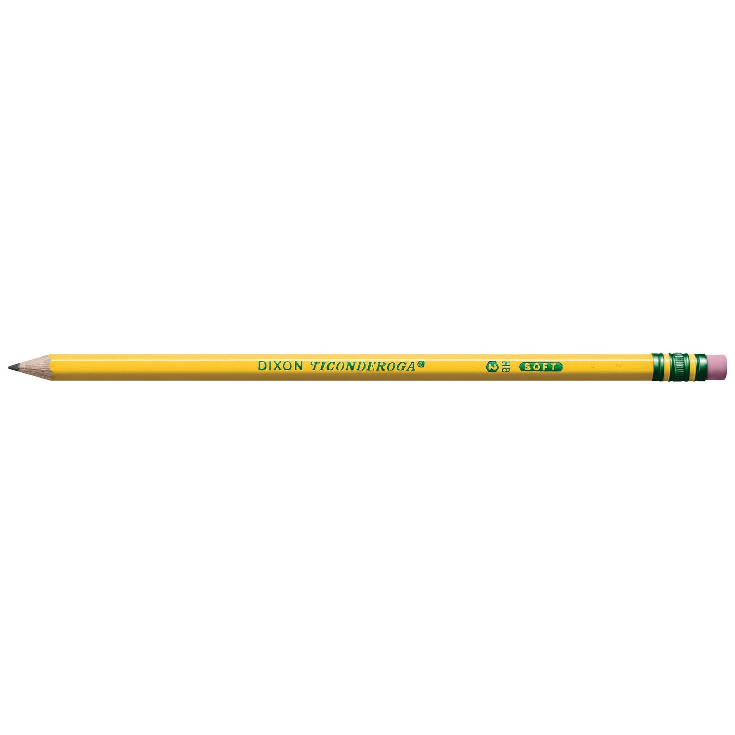 Ticonderoga Wood-Cased Pencils, Unsharpened, 2 HB Soft, Yellow, 24 Count