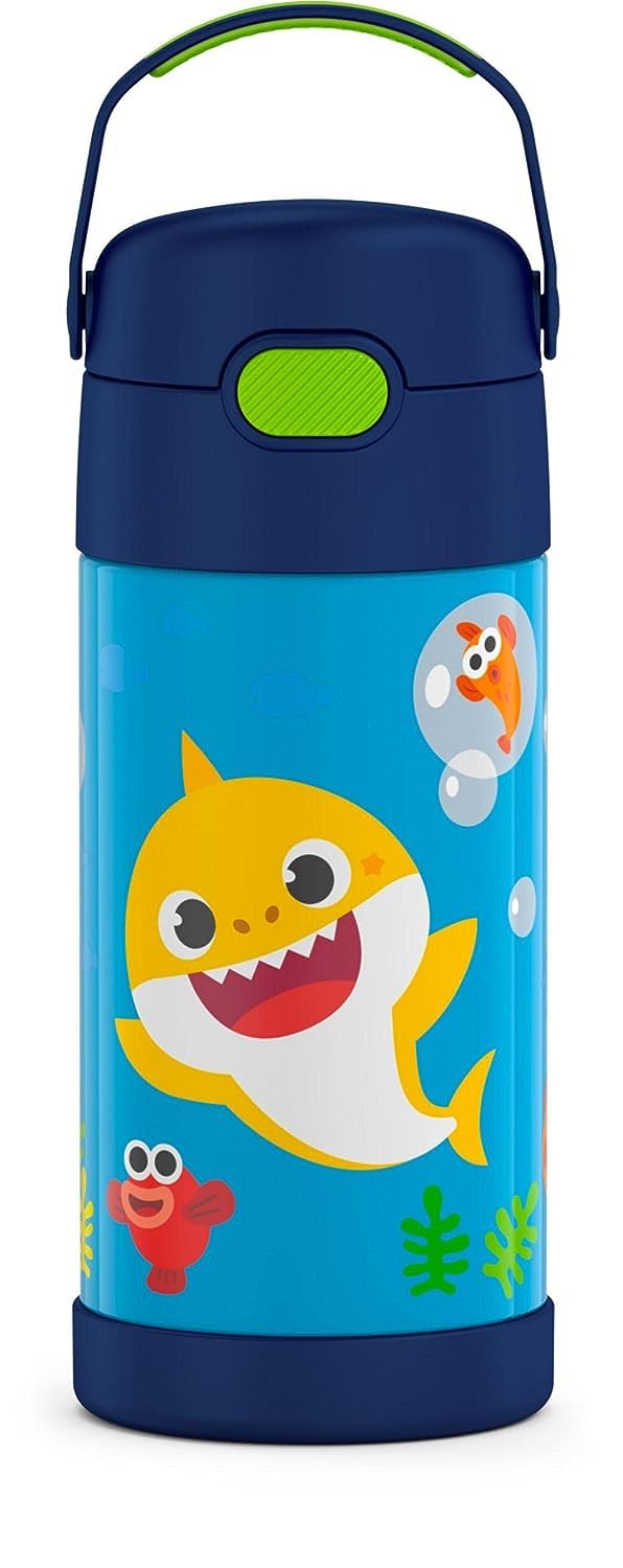 THERMOS FUNTAINER Water Bottle with Straw - 12 Ounce, Pokémon - Kids Stainless Steel Vacuum Insulated Water Bottle with Lid