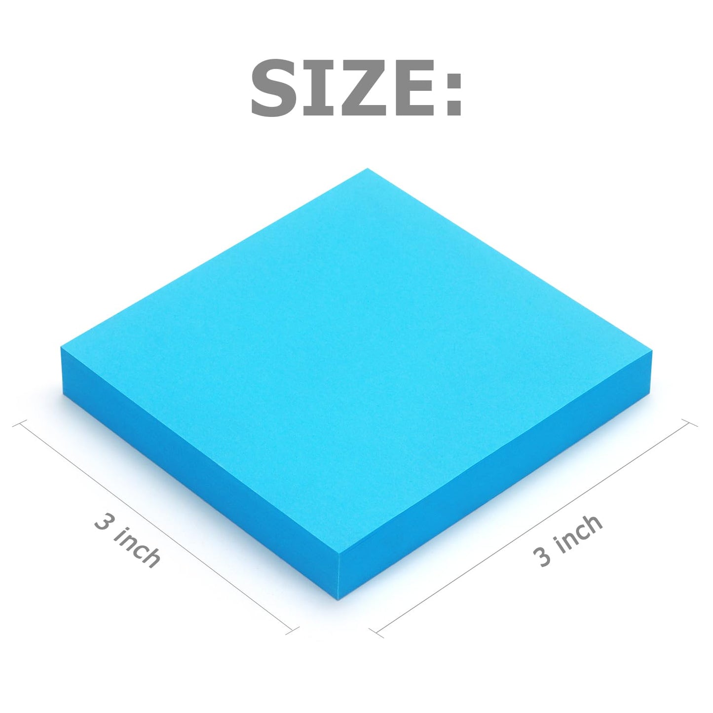 Sticky Notes 3x3 inch Bright Colors Self-Stick Pads 6 Pads/Pack 100 Sheets/Pad Total 600 Sheets