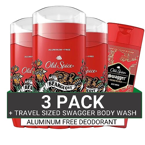 Old Spice Aluminum Free Deodorant for Men, 24/7 Odor Protection, 24/7 Lasting Freshness, Red Collection, Swagger with Cedarwood Scent, 3.8 oz (Pack of 3)