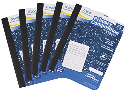 Mead Primary Composition Notebook, Wide Ruled Paper, Grades K-2 Writing Workbook, 9-3/4" x 7-1/2", 100 Sheets, Blue Marble (09902)