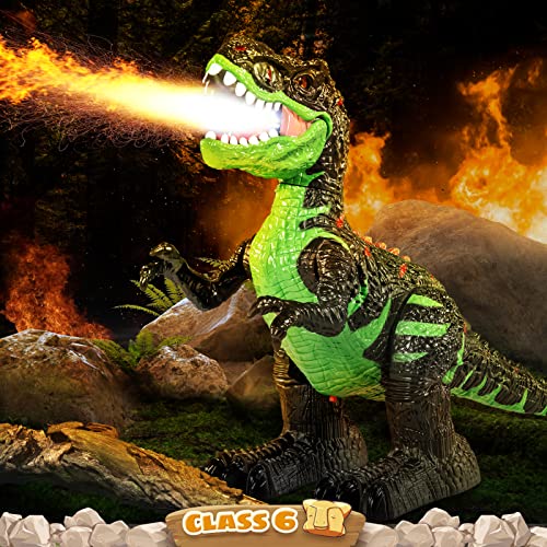 Remote Control Velociraptor Toy for Kids 4-7 Years, Electric Stunt Realistic Walking Jurassic Velociraptor with Lights and Sounds, Rechargeable Dinosaur Robot Birthday Gift for Boys 3+