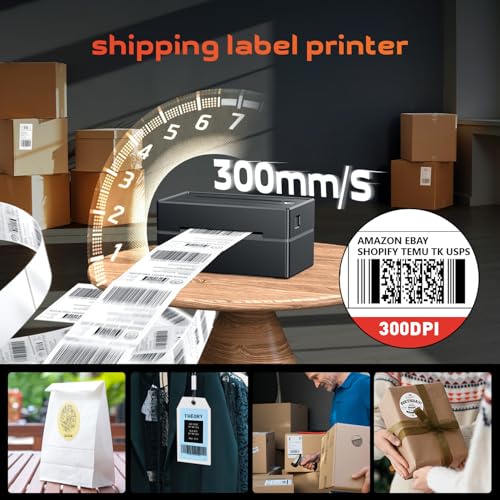 Thermal Label Printer for Small Business, 4x6 Shipping Label Printer for Shipping Packages,Bluetooth thermal printer Support Windows Mac Android iPhone Used for Amazon Ebay Shopify Temu TK USPS