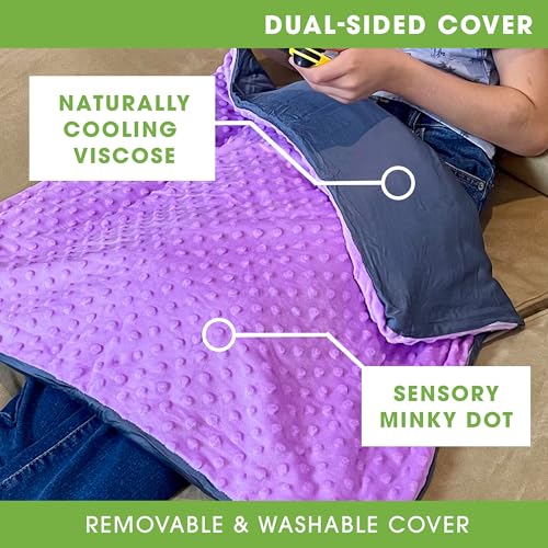 BARMY Weighted Lap Pad for Kids (24”x24”, 5lbs, 7 Colors) Weighted Lap Blanket with Removable, Washable Cover, Sensory Lap Pad for Child, Teen, Dogs, 100% Cotton Inner Weighted Blanket