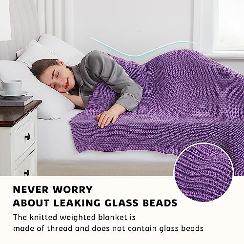 L'AGRATY Knitted Weighted Blanket - 60"x80" 15lbs Cooling Chunky Knit Heavy Blanket for Adults Braided Crochet Throw Thick Cable Yarn Knit Decorative Blanket No Beads Evenly Weighted Machine Washable