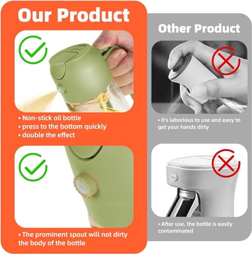 TrendPlain 16oz Oil Dispenser Bottle for Kitchen - 2 in 1 Olive Oil Dispenser and Oil Sprayer - 470ml Olive Oil Bottle - Oil Sprayer for Cooking, Kitchen, Salad, Barbecue Black