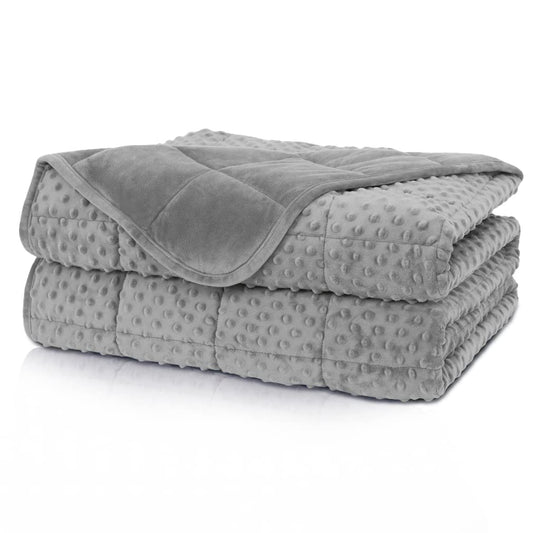 Weighted Blanket Queen 15lbs for Adult(60"×80",Gray) Breathable Soft Minky Weighted Throw Blanket for All Season,Heavy Blanket with Premium Glass Beads