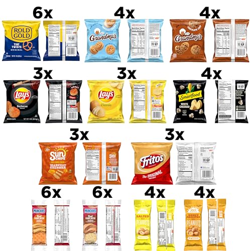 Frito Lay Ultimate Classic Snacks Package, Variety Assortment of Chips, Cookies, Crackers, & Nuts, (Pack of 40) (Packaging May Vary)