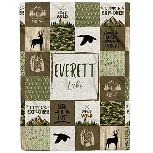 MDPrints Dinosaur Personalized Baby Blankets for Boys, Personalized Baby Gifts with Name, Customized Baby Blanket, Newborn Boy Gift, Soft Fleece