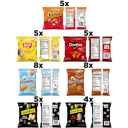 Frito Lay Ultimate Classic Snacks Package, Variety Assortment of Chips, Cookies, Crackers, & Nuts, (Pack of 40) (Packaging May Vary)