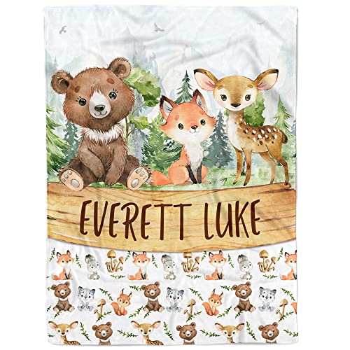 MDPrints Dinosaur Personalized Baby Blankets for Boys, Personalized Baby Gifts with Name, Customized Baby Blanket, Newborn Boy Gift, Soft Fleece