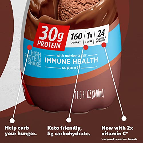 Premier Protein Shake, Chocolate, 30g Protein 1g Sugar 24 Vitamins Minerals Nutrients to Support Immune Health, 11.5 fl oz (Pack of 12)