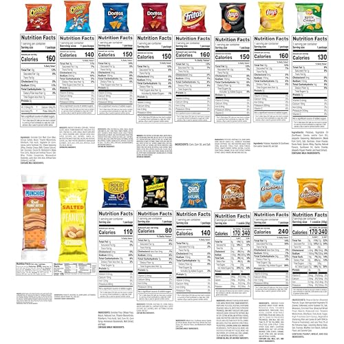 Frito Lay Ultimate Classic Snacks Package, Variety Assortment of Chips, Cookies, Crackers, & Nuts, (Pack of 40) (Packaging May Vary)