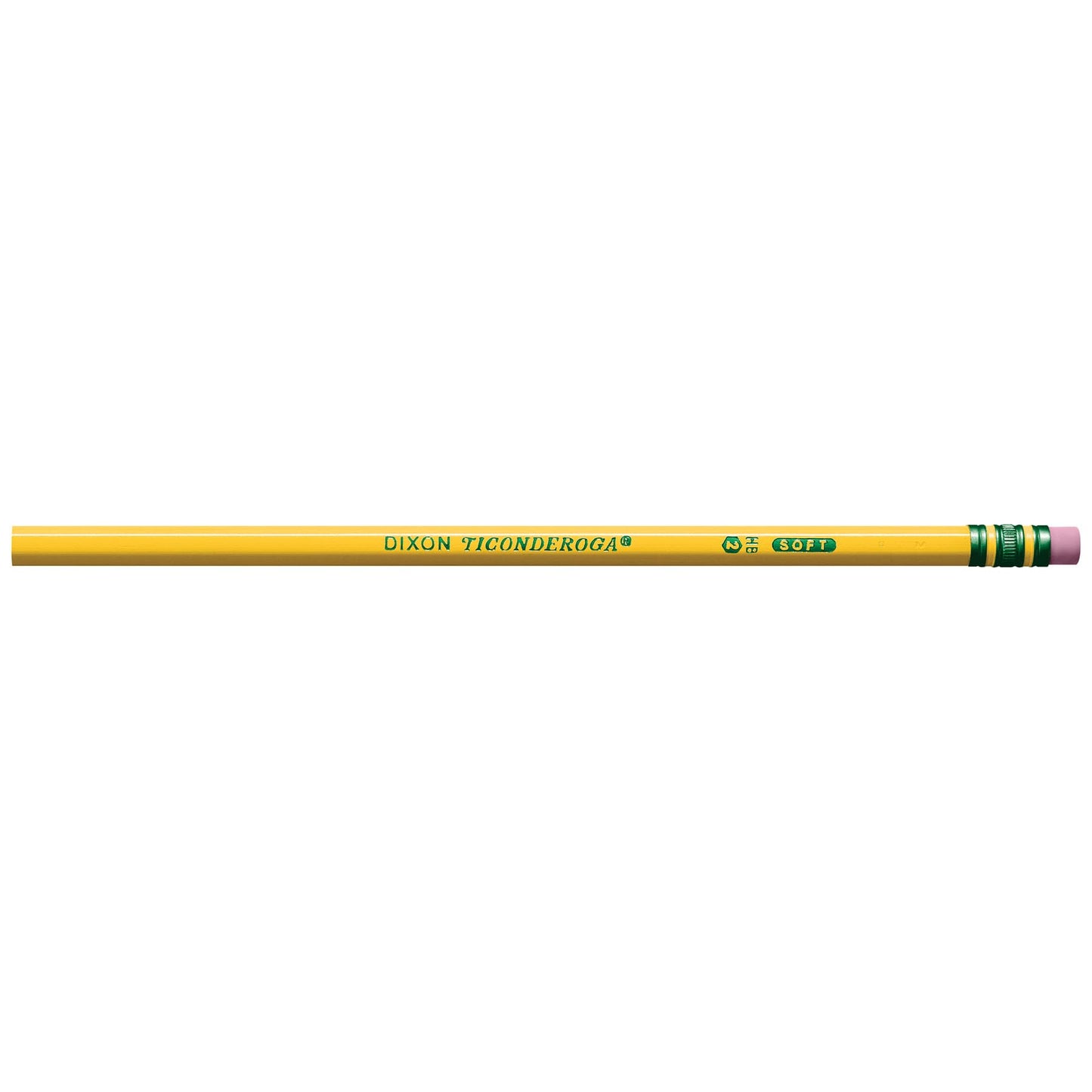 Ticonderoga Wood-Cased Pencils, Unsharpened, 2 HB Soft, Yellow, 24 Count