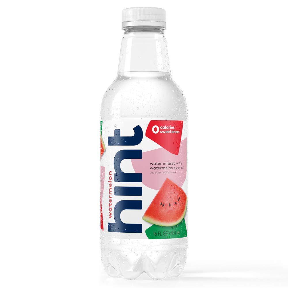 Hint Water Red Variety Pack, 3 Bottles Each of: Peach, Raspberry, Watermelon, and Strawberry Lemon, Zero Calories, Zero Sugar and Zero Sweeteners, 16 Fl Oz (Pack of 12)